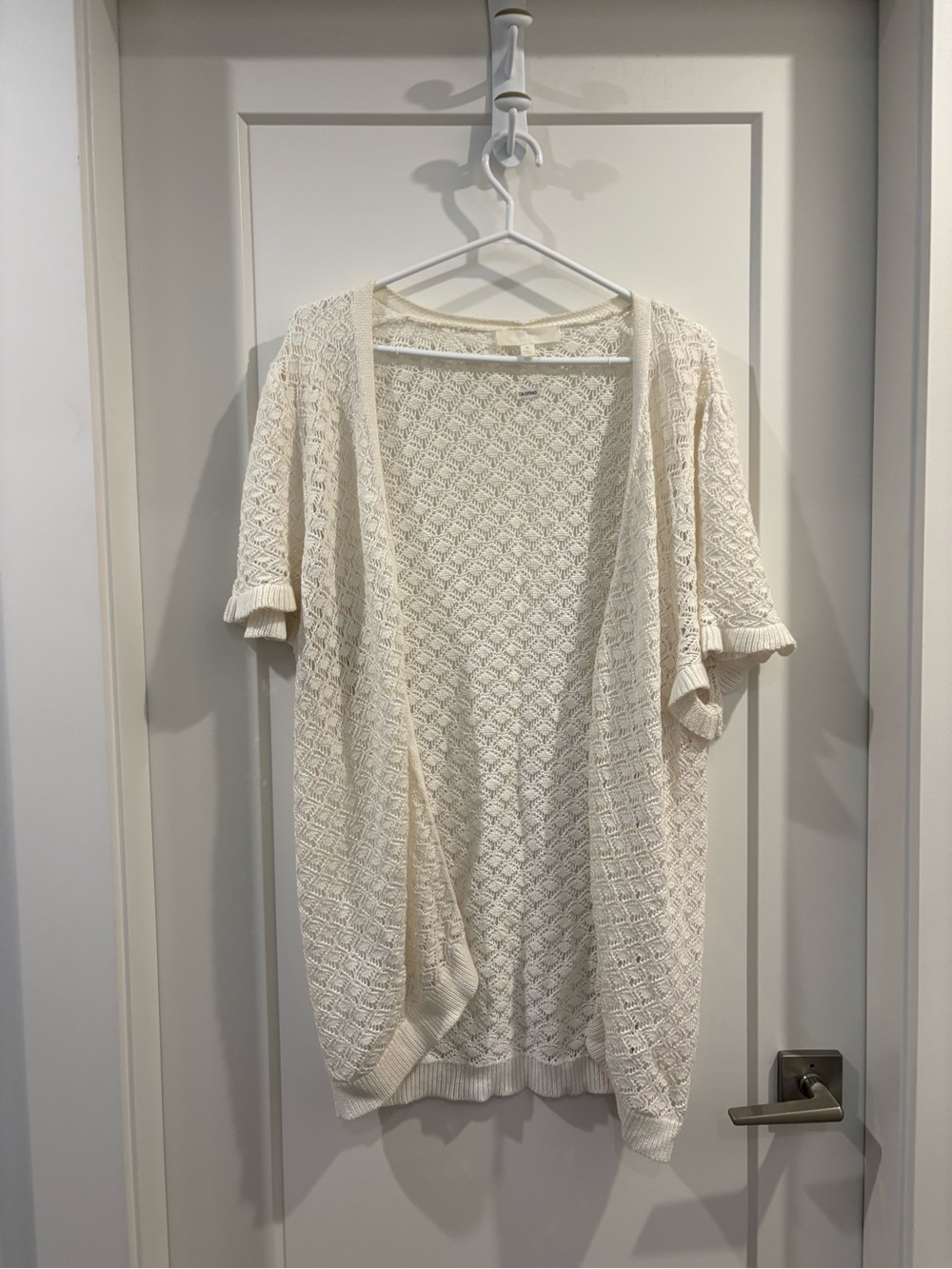 Adyson Parker Cream Open Knit Short Sleeve Cardigan